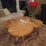 Industrial-style solid wood modular coffee table