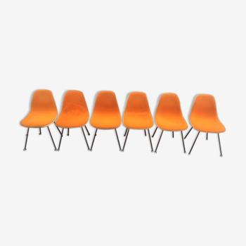 Suite of 6 chairs Dsx Charles and Ray Eames edition Herman Miller 1960