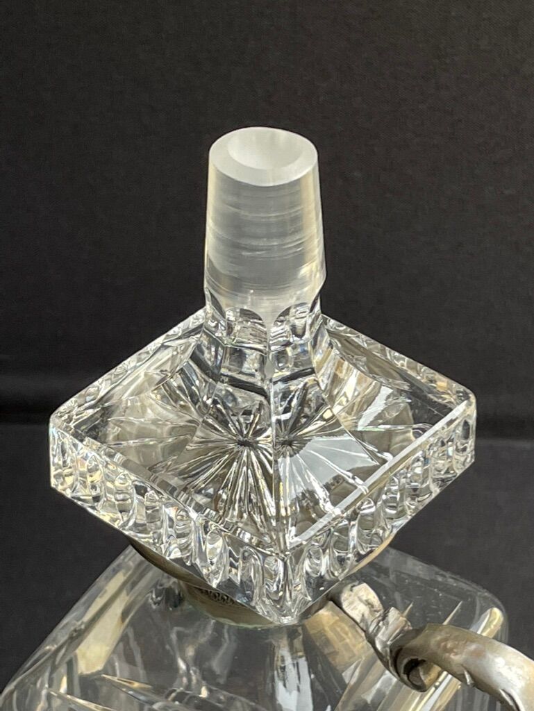 Decanter with handle frame Crystal factory A H (Western Germany)