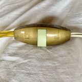 "Pair of vintage glass and brass wall sconces with tassels