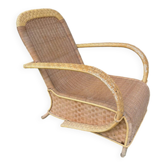 Vintage rattan armchair art deco style ep 30/40