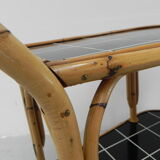 Bamboo serving trolley on castors