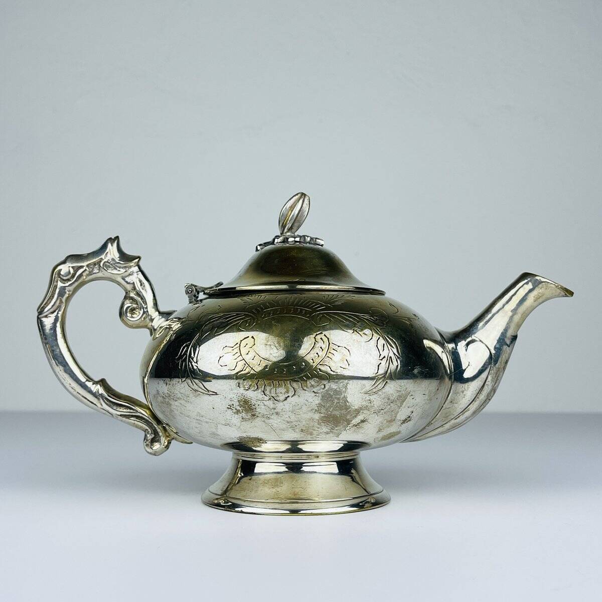 Vintage silver-plated teapot, Italy 1950s