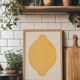 Contemporary painting on paper 30x40cm lemon signed eawy