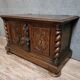 Antique Renaissance-style chest in richly carved solid walnut.