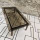 Vintage 1970s smoked glass wood coffee table