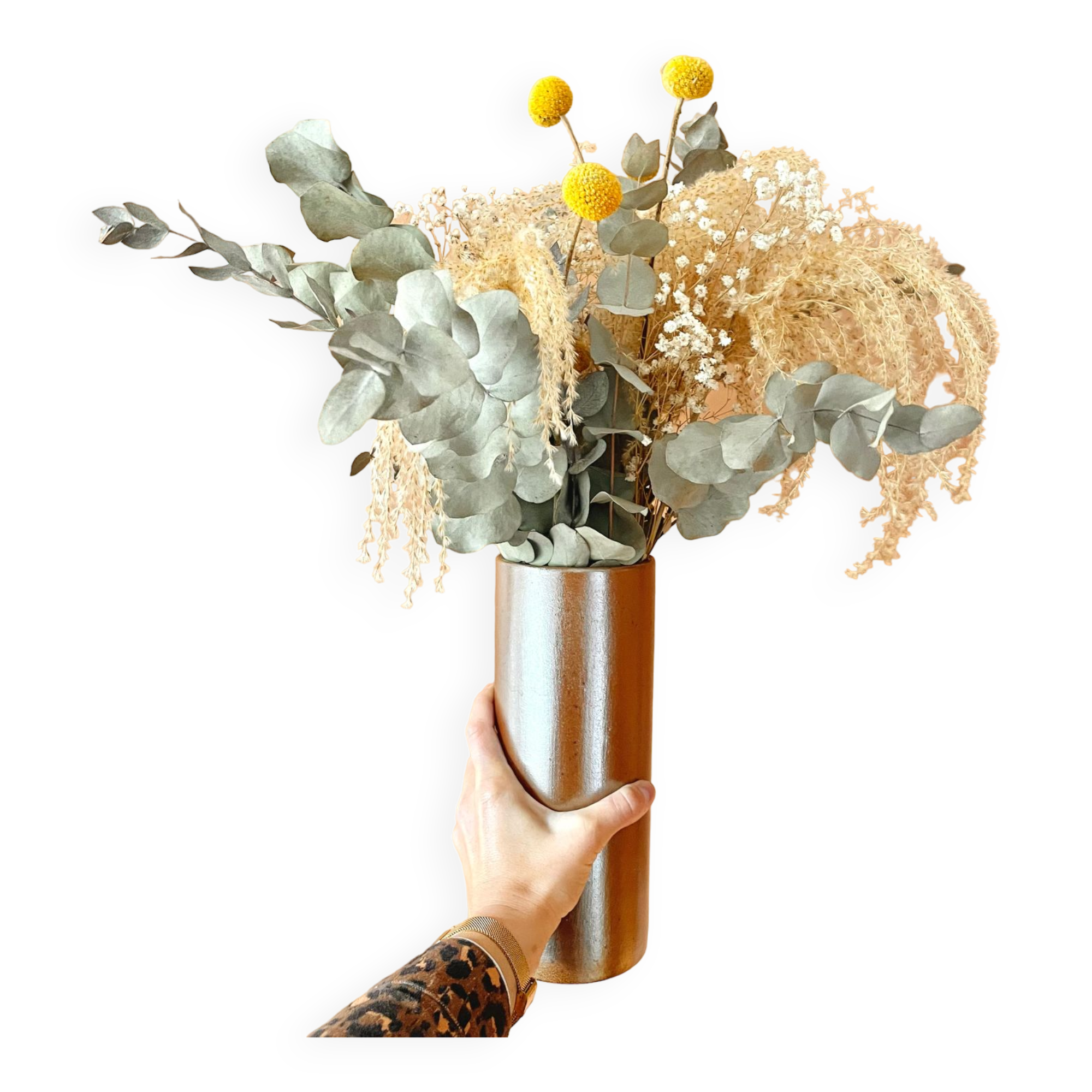 Glazed stoneware tube vase