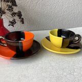 Set of 2 two-tone Vallauris Gaby Ceram cups