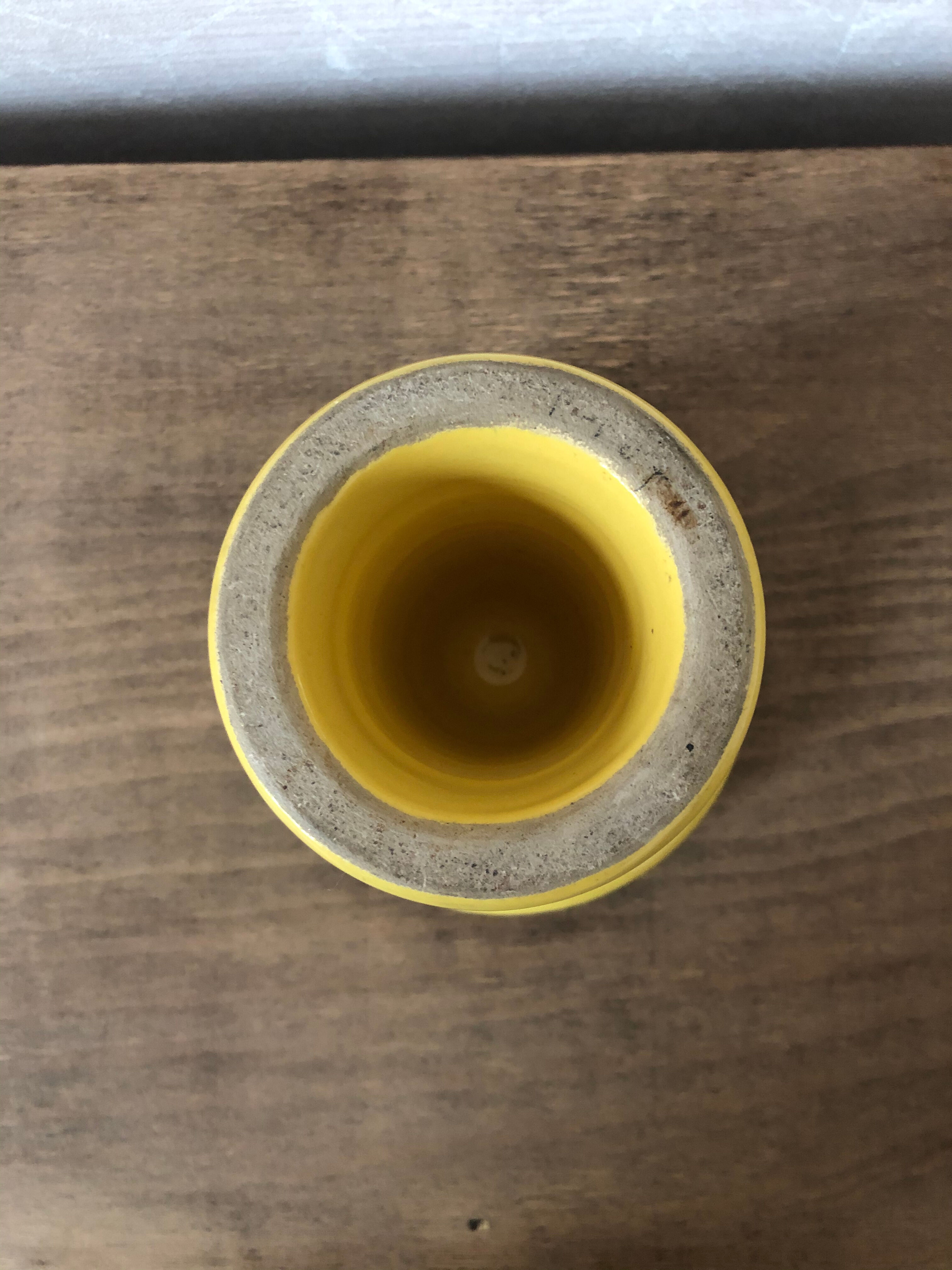 Vintage yellow ceramic candlestick