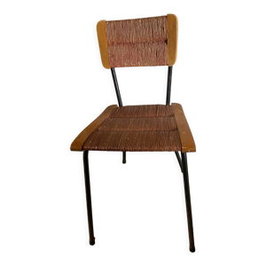 chaise en bois et paille