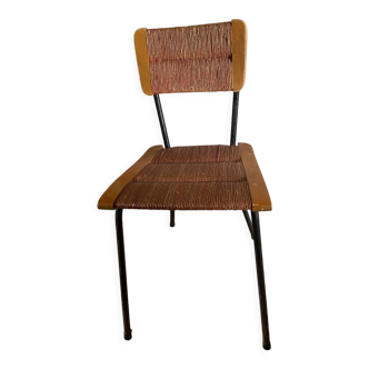 Wooden chair and straw 50 years