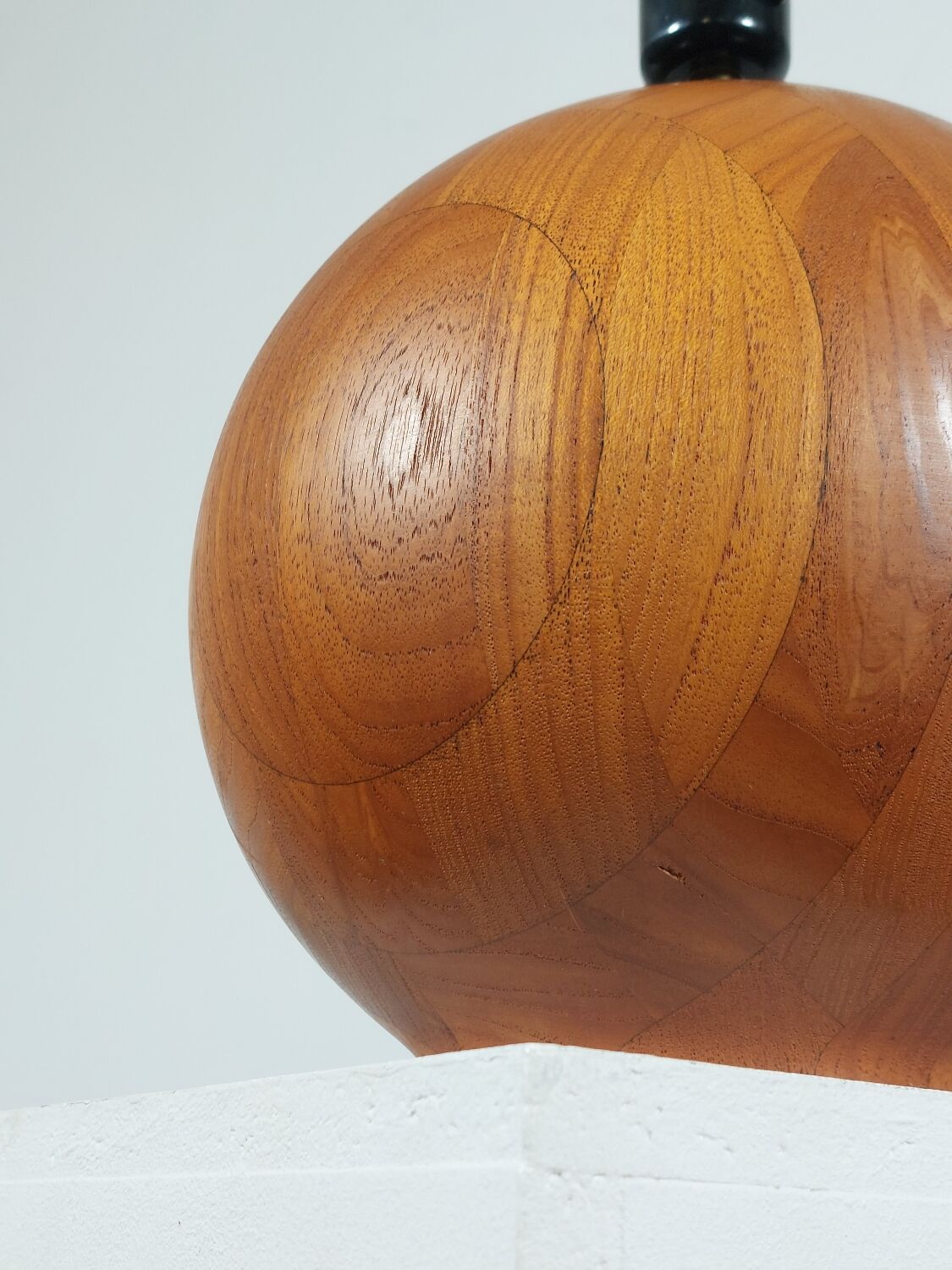 Pair of vintage mid century teak table lamps Kirk Copenhagen