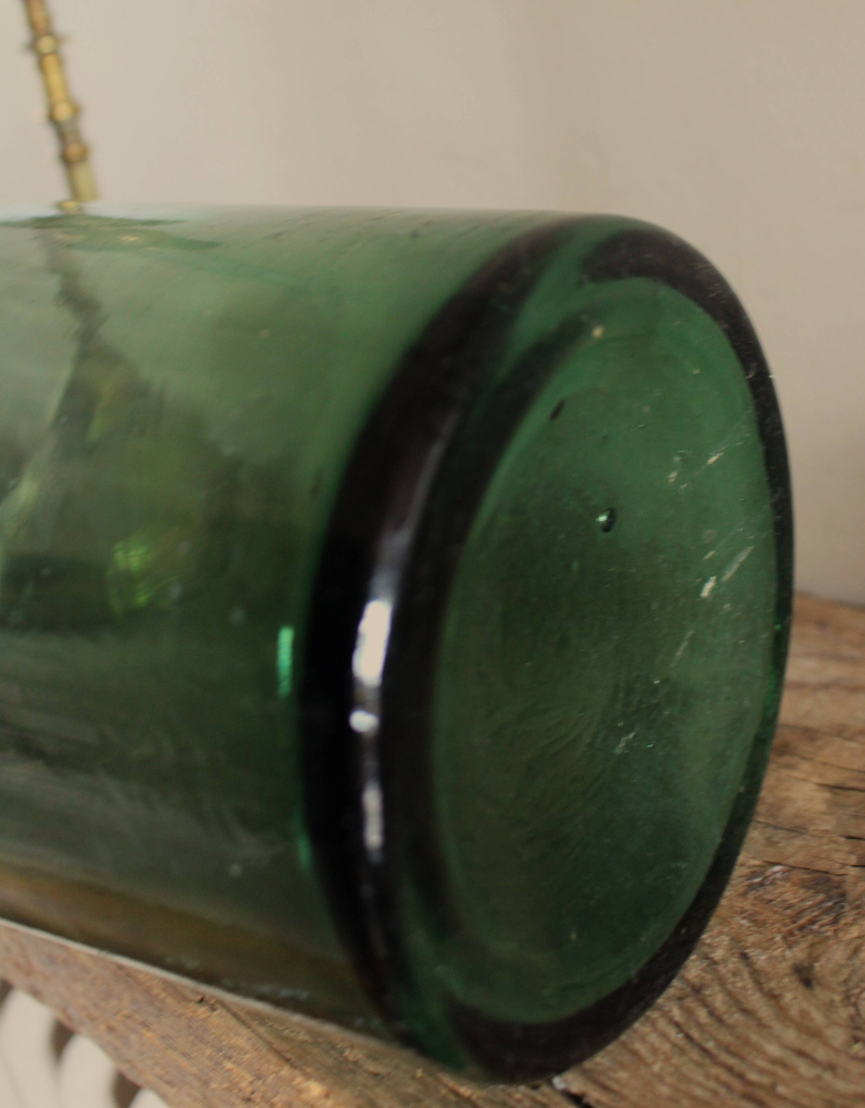 Large Green Glass Bottle Vase