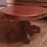Round solid wood table