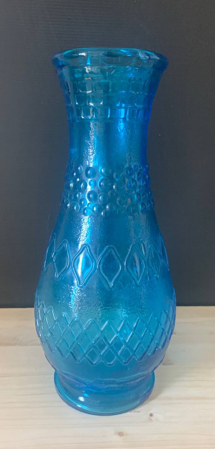 Large blue Italian glass vase