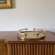 Hollywood regency luxury Vienna straw tray, Dior Home, France 1980
