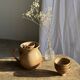 Vintage brutalist stoneware pink wine cooler pitcher H19