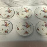Lot de six assiettes à dessert Limoges vintage estampillé