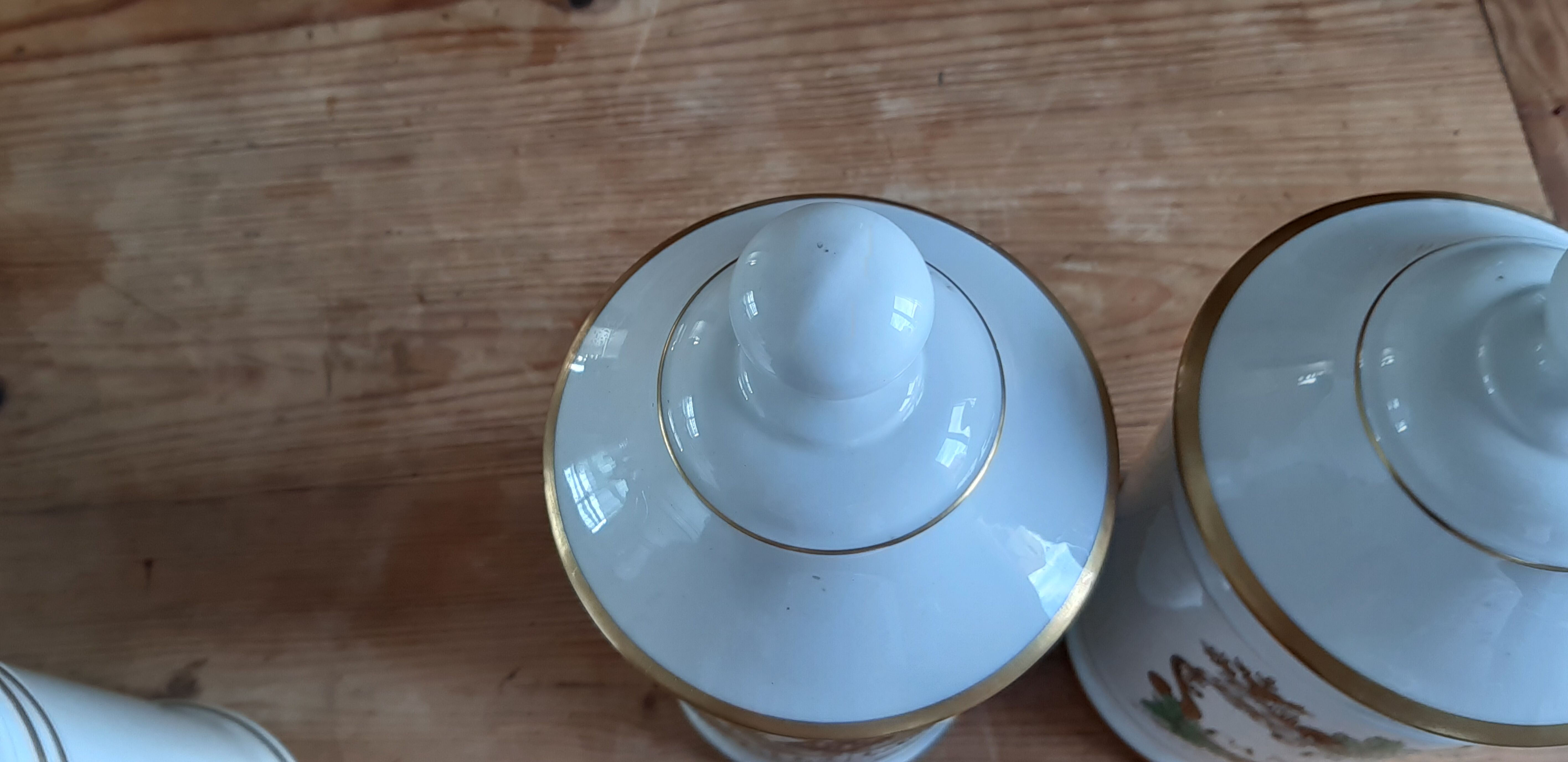 Pair of pots a pharmacy in porcelain