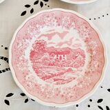 6 Italian English porcelain dessert plates: Swiss Landscape