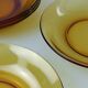 Set of 6 Vereco orange smoked glass plates