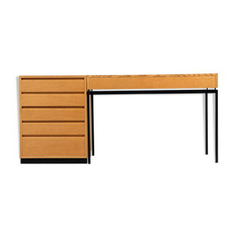 Bureau chêne modulable par Dieter Waeckerlin 1960's