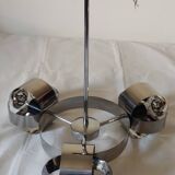 Space Age 3-light chandelier in chrome metal, 1970s