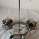 Space Age 3-light chandelier in chrome metal, 1970s
