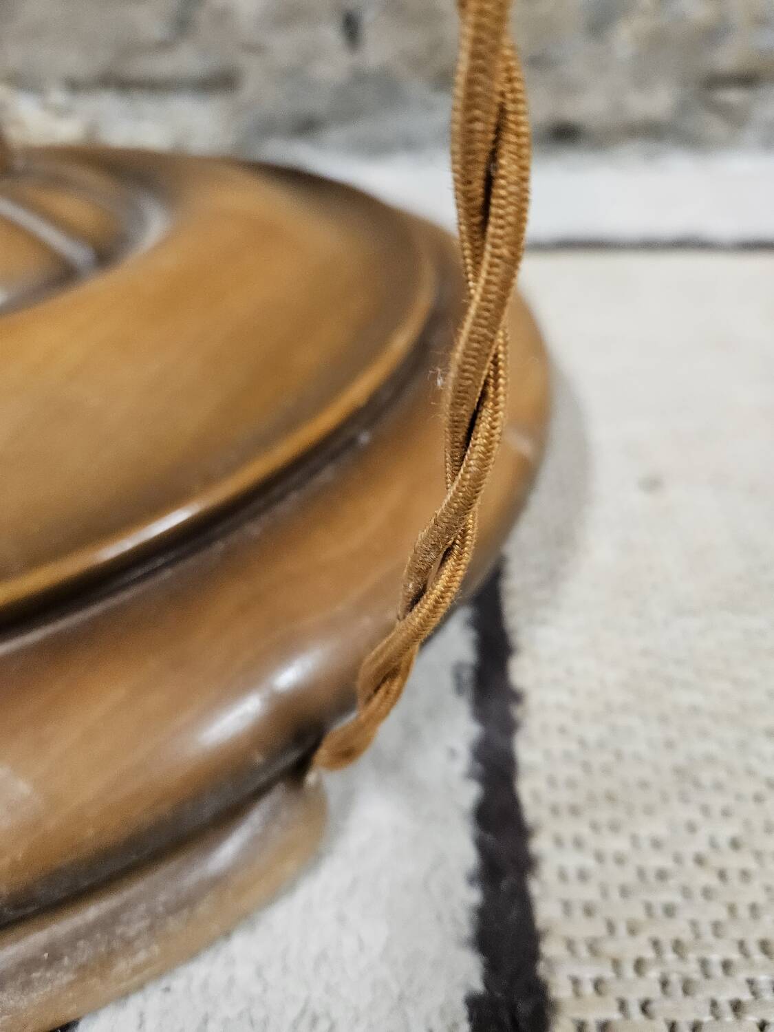 Art Deco turned wood floor lamp 1960