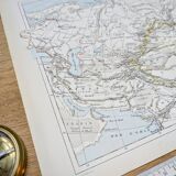 Russian and Chinese Empires, period map, 1887, Authentic.