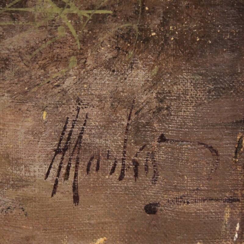 Peinture de paysage italien signée Marko du 19ème siècle.
