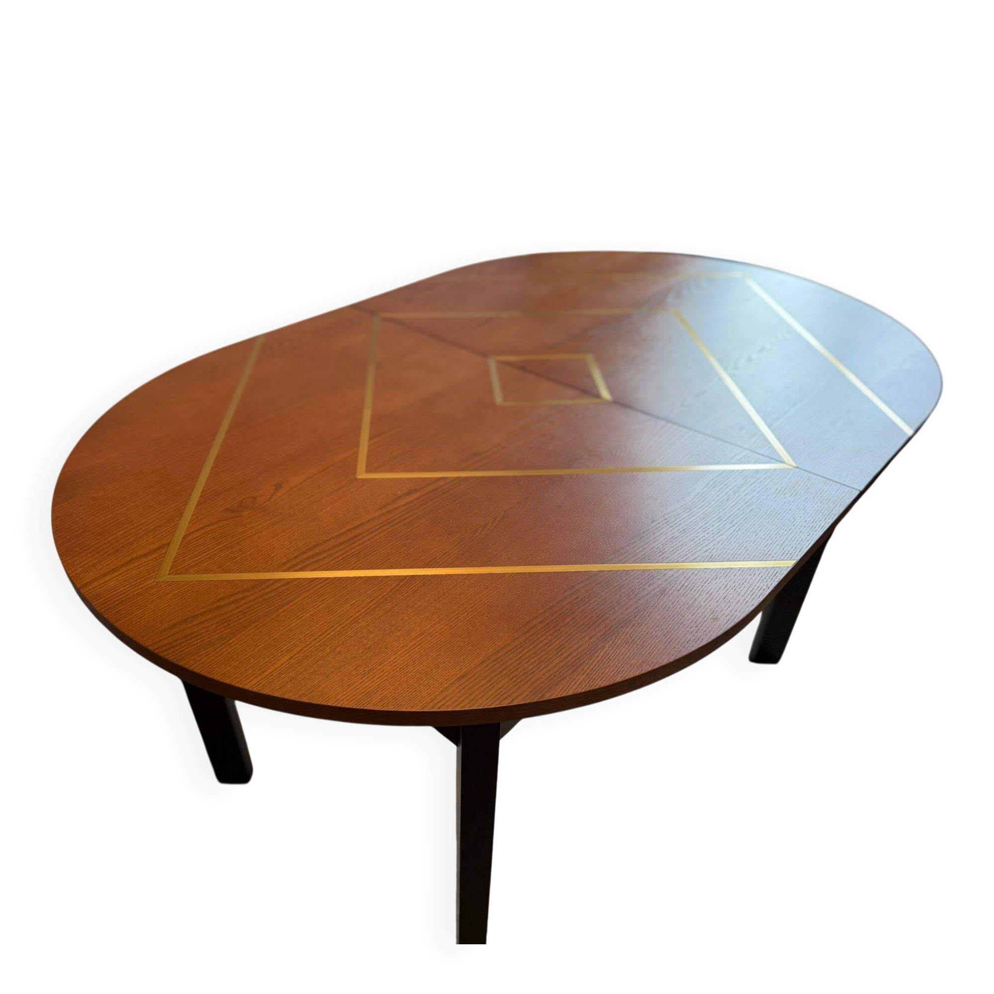 Extendable dining table La Redoute - Walnut and Brass Design