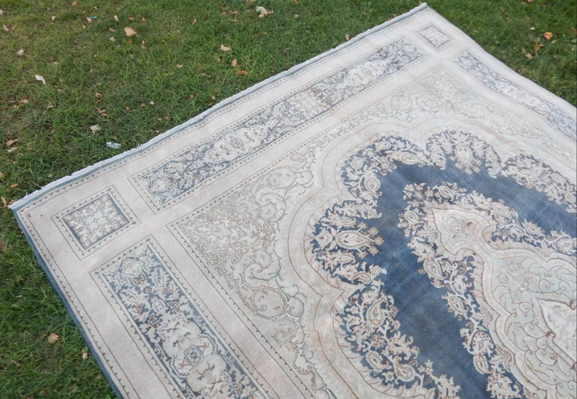Vintage Turkish Oushak rug 254x354 cm