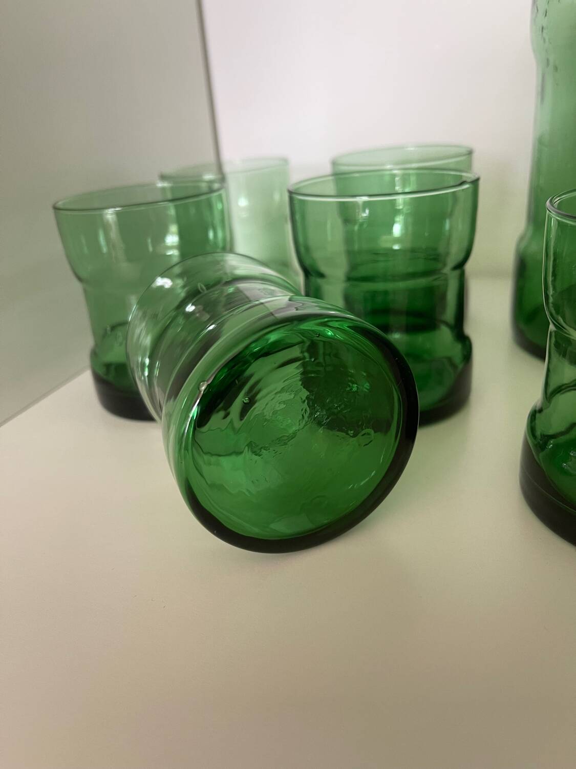 Service italien en verre bullé