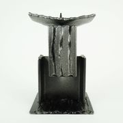 Mid century modern brutalist design iron candle holder