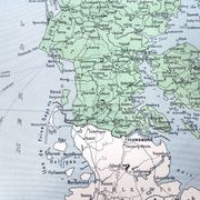 Carte ancienne Danemark Islande Scandinavie 43x43cm de 1950