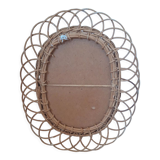 Oval rattan mirror