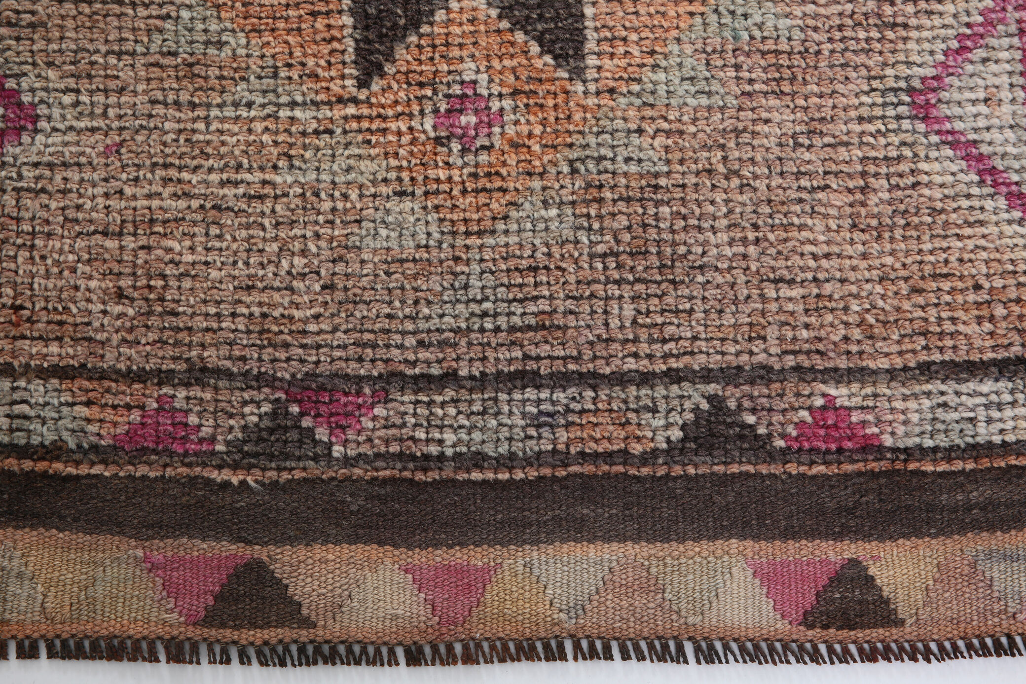 Red and orange vintage runner rug, 370x82cm