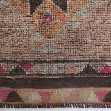 Red and orange vintage runner rug, 370x82cm