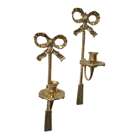Set de 2 appliques murales chandelier en laiton