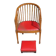 Fauteuil et repose pieds cuir Rouge
