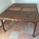 Expandable oak farm table. Late 19th.
