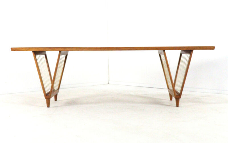 mid century modern Coffee table 'Deinum'  vintage design with magazine rack