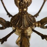 Pair of cherub candlesticks in gilded bronze early 20th century