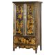 Chinese lacquered wedding cabinet painted circa 1920