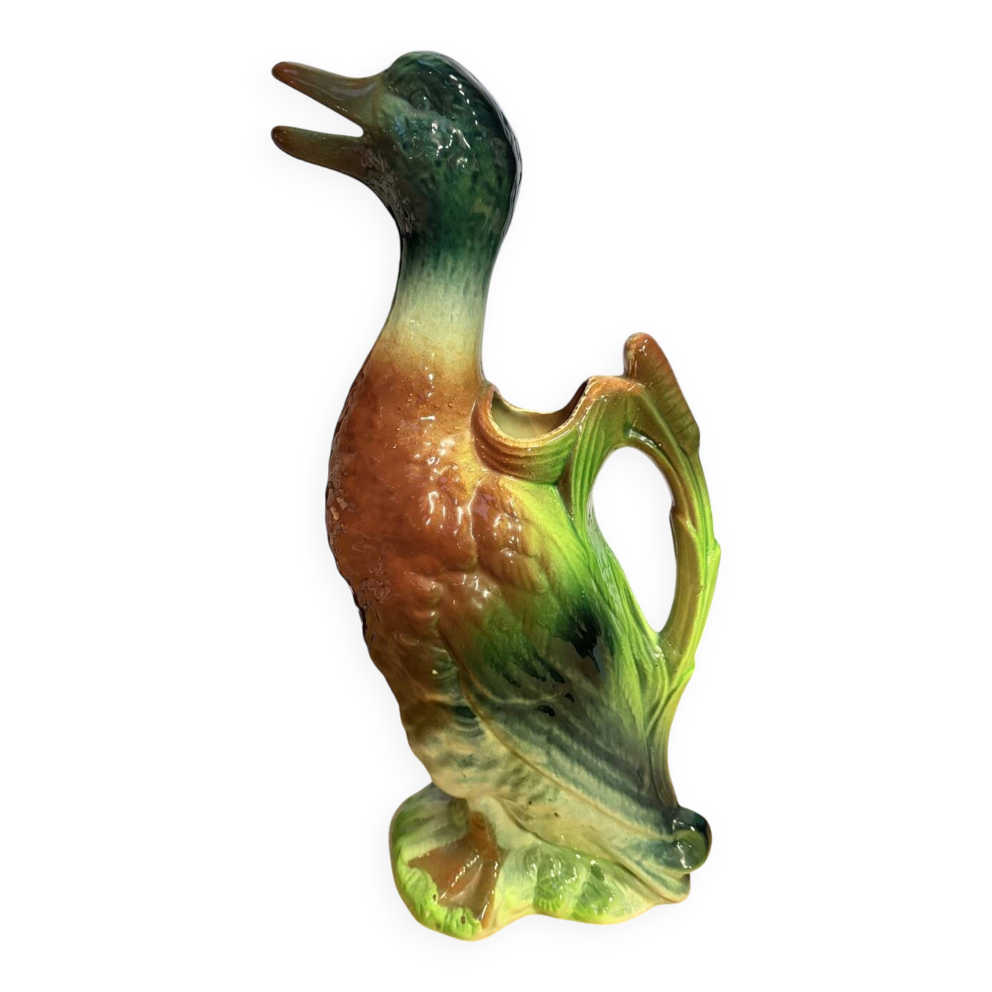 Glazed ceramic duck jug – St Clément – France