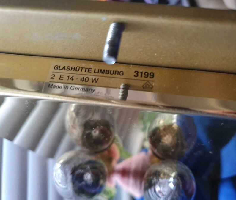 Set of 2 Glash-tte Limburg 1980s glass appliques