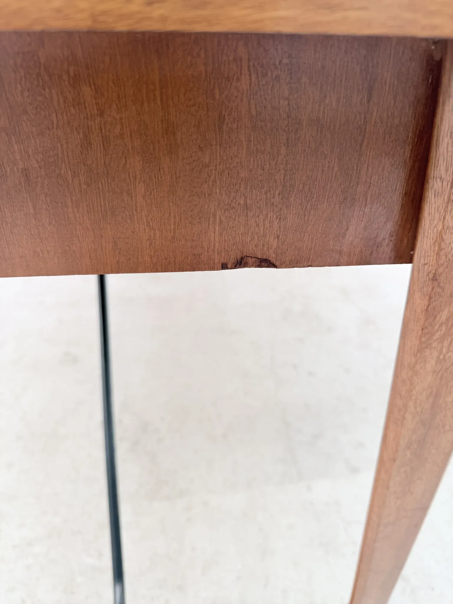 Scandinavian style desk in teak and brass, 1950.