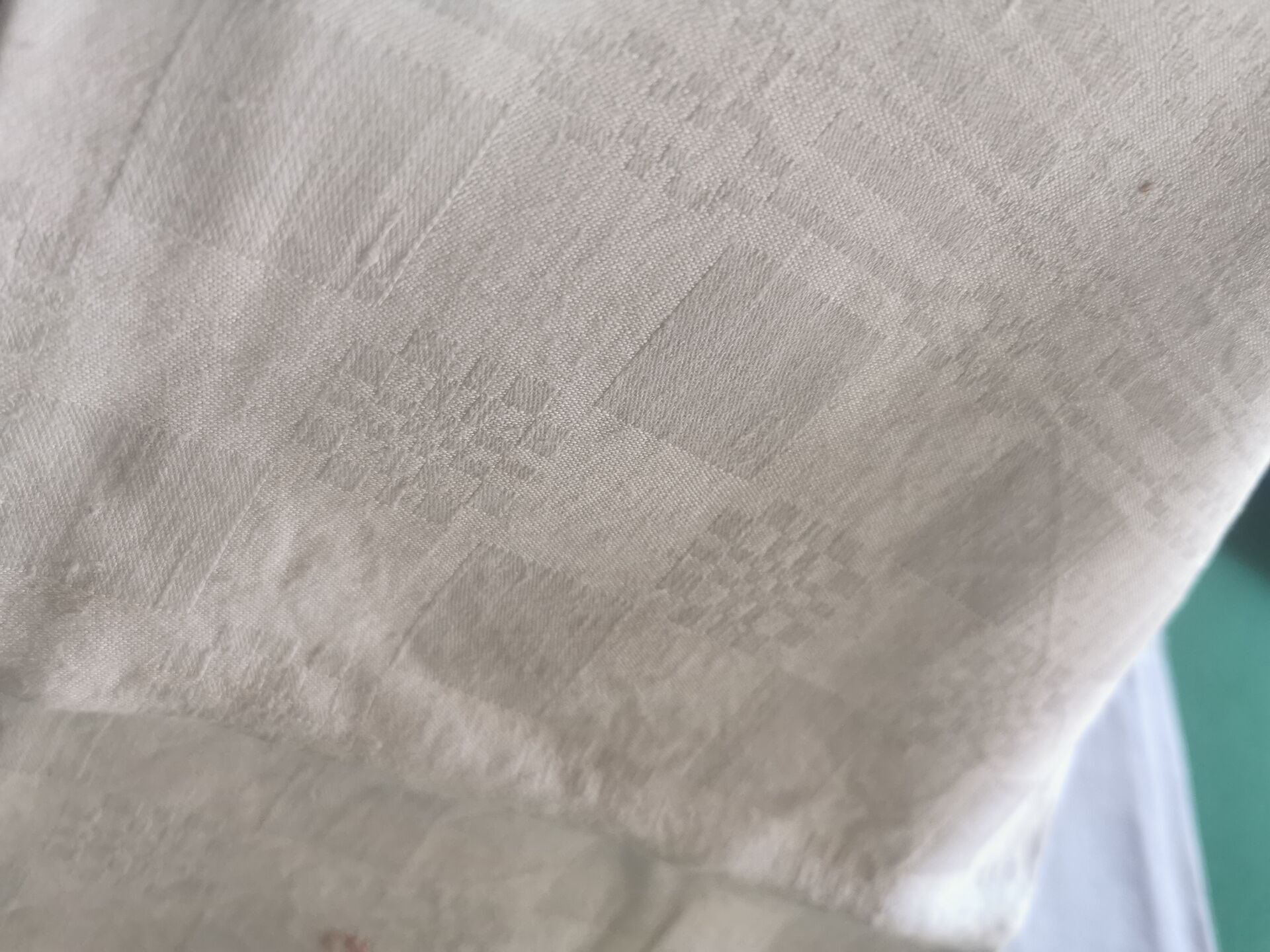 6 old damask linen napkins with a monogram
