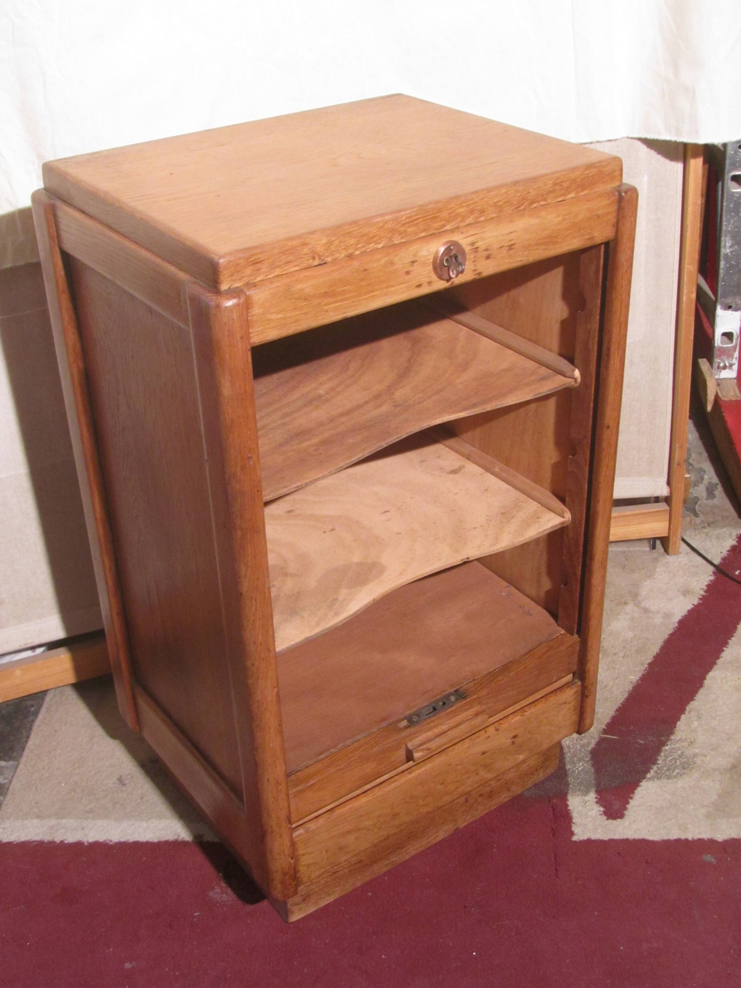 Oak furniture with roll holder from the 1950s
